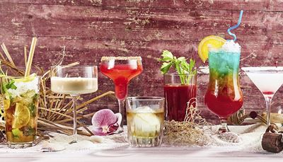 ice, smoothies, cocktail, mojito, straw, orchid, celery, sand