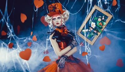 vestido, esquina, sombrero, chorrera, mascarada, corazón, encaje, lunar, marco, ramo, rojo, web
