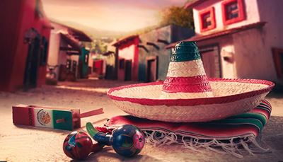 juostelės, kutai, sombreras, tarškalai, meksika, maracas, langas, namas, gatvė