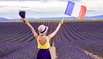 campo, sombrero, horizonte, provenza, purpura, senora, bandera, lavanda, ramo