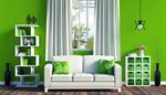janela, travesseiro, cortina, passaro, sofa, vista, vaso, lampada, folha, verde