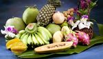 drachenfrucht, granatapfel, sternfrucht, orchidee, kokosnuss, ananas, bund, longan, mango, banane, papaya