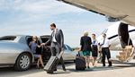passengers, businesswoman, businessman, stewardess, gentleman, crew, jet, suitcase, limousine, partners, pilot, stairs, wing