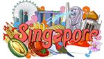 merlion, singapore, solfugl, durian, springvand, orkide, kuppel, krabbe, flag, by, hotel