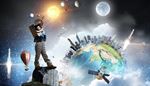 globo, astronauta, satelite, megapolis, sistema, espacio, imaginacion, cohete, tierra