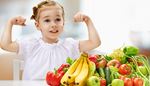 pepino, alimentos, rapariga, pimento, fruta, legumes, vitamina, tomate, banana, forca, uvas, maca