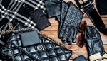 zwart, handschoenen, portemonnee, koppeling, band, knopen, bont, geruit, bril, leer, keten
