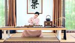 tatami, calligraphie, ideogramme, ikebana, vase, ceremonie, theiere, the, rideau, robe