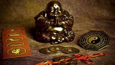 buddhizmus, buddha, fengsuj, asztrológia, jin-jang, érmék, kakas, has, szerencse, szobor