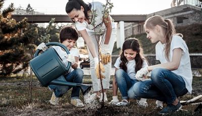 jeans, wateringcan, watering, seedlings, teenager, bridge, planting, gloves, soil, water