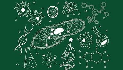 biyoloji, mikroskop, kimya, pi̇sti̇l, çeki̇rdek, i̇nfüsöri̇, şi̇şe, atom, hücre, gen