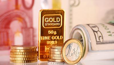 aur, lingou, gram, dolar, monede, euro, cincizeci, bani, bancnotă, nouă, unu