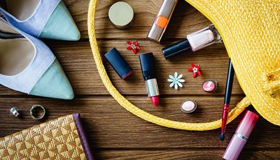 nagellak, lippenstift, turquoise, penseel, handvat, suède, schoenen, neus, cosmetica, ring, bloem, zak
