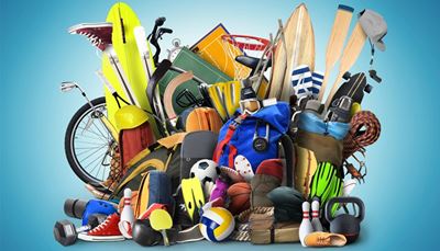 hockeystick, fietsstuur, skateboard, racket, surfplank, roeiriem, slipper, spaak, halter, golfclub, kegel, koord