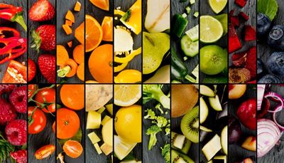 brokolice, mandarinka, limetka, řepačervená, citrón, cibule, jahody, kiwi, maliny, brambor, hruška, borůvky, okurka, mrkev, lilek