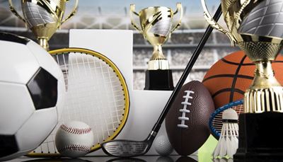 sport, podstavec, badmintonovýmíček, tenisováraketa, zlato, pohár, míč, stadión, golfováhůl, fotbal