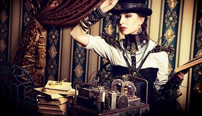 corset, magnifier, steampunk, curtain, spring, strap, tie-back, wallpaper, tassel, device