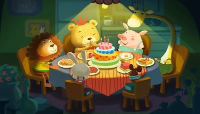kaklas, gimtadienis, staltiesė, liūtas, pelė, kiškis, tortas, knyslė, žirafa, karūna, noras