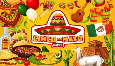 sombrero, maya-tempel, quesadilla, tortilla, maracas, piñata, salsa, cactus, nachos, burrito, poncho, mexico, lama