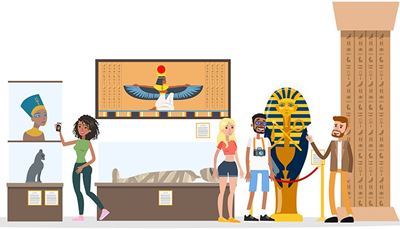 hiéroglyphes, sarcophage, néfertiti, selfie, plateau, déesse, momie, némès, musée, ânkh, chat