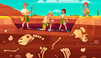 escavação, lança, vértebra, arqueologista, tricerátopo, costelas, deserto, espinha, fóssil, machado, pá