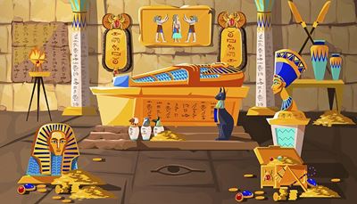 египет, съкровище, нефертити, монети, йероглифи, мангал, скарабей, саркофаг, око, котка, делва