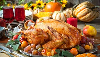 pumpkin, grape, thanksgiving, fig, candle, drink, knife, sunflower, turkey, pear, tray, corn