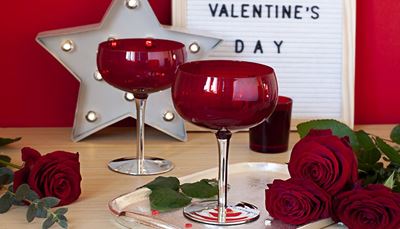 tray, celebration, reflection, leaf, wineglass, letter, burgundy, bulb, star, roses