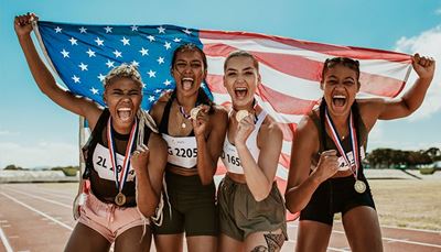 victory, america, number, shorts, stadium, medal, women, shout, tattoo, group