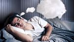 hombre, dormitorio, almohada, codo, camiseta, manta, sueno, brazo, nube