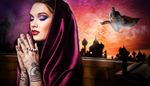 nails, flyingcarpet, prayer, oriental, beads, eyeshadow, tattoo, pinky, dome, silk, hands, lips, hijab