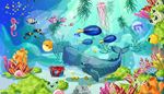 coral, spermwhale, porcupinefish, fin, shoal, jellyfish, tail, seaworld, seahorse, seabed, algae, crab