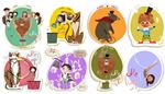 rabbit, aerialist, barbell, bicycle, bear, magician, strong, clown, tamer, circus, tiger, lion