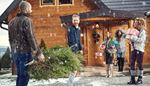 snow, pullover, newyeartree, entrance, chalet, friends, gift, christmas, boots, roof