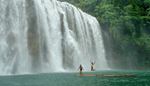 water, waterfall, children, tropics, forest, raft, jump, river