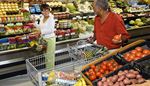 cart, groceries, supermarket, grayhair, price, bananas, potatoes, pineapple, tomatoes, basket