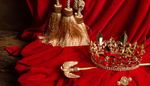 brooch, crown, scepter, crease, tassel, eagle, velvet, regalia, pearl