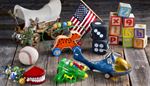 propeller, helicopter, leopard, cubes, marbles, soldier, letter, cart, ball, dice, flag, gun, jaw