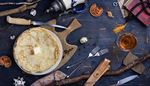 knife, driedfruit, cuttingboard, pancakes, bookcover, butter, case, branch, key, rosary, fork
