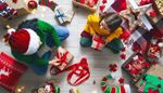 ornament, franje, kussen, sokken, kerstmuts, kostuum, pullover, deken, hert, doos