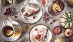 cranberry, raspberries, strawberry, edging, cake, pumpkin, tea, clove, slice, apple, piece