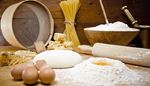 flour, fusilli, rollingpin, cooking, cookie, mortar, dough, spaghetti, eggshell, pestle, sieve, egg