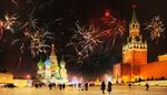 temple, theredsquare, moscow, dome, star, fireworks, passersby, clockface, evening