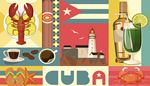 cuba, langoustine, citron, tong, bouteille, paille, etoile, drapeau, boisson, phare, crabe, cafe
