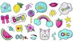 cloud, watermelon, abbreviation, strawberry, flower, lollipop, like, envelope, rainbow, lips, eyebrow, lemon, diamond, drop