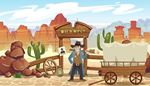 cactus, wildwest, wheel, criminal, bag, sheriff, canyon, skull, rifle, cart