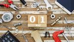 one, month, bolt, zero, spanner, nail, pliers, equal, plus, nut