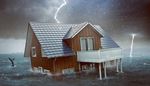 temporale, balena, orizzonte, inondazione, grondaia, tetto, lampo, casa