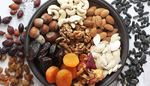 almonds, pumpkinseeds, driedapricot, raisins, driedfruit, plate, rosehip, seeds, cashew, dates, snack, hazelnuts, walnuts