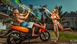 palm, motorcycle, summer, fun, surfingboard, hose, tattoo, bikini, foot, waterjet, lawn